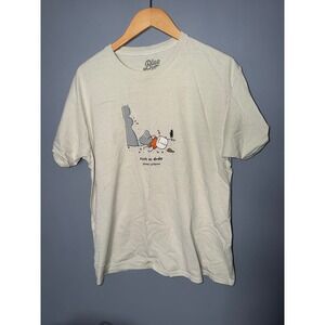 Blue 84 Graphic T Shirt Rock On Dude Jerome Arizona Beige Cotton Men's L